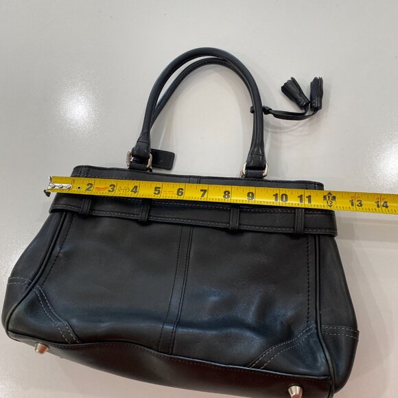 Coach F08A70 Hampton Leather Black Handbag Shoulder Bag Purse - Picture 6 of 8